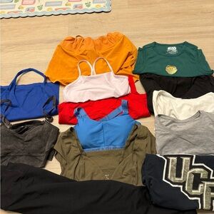 Colorful Workout Tops, Shorts, Leggings, & Tee Shirt Collection